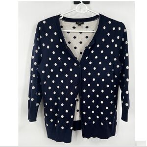 Talbots polka dot cardigan SP black white